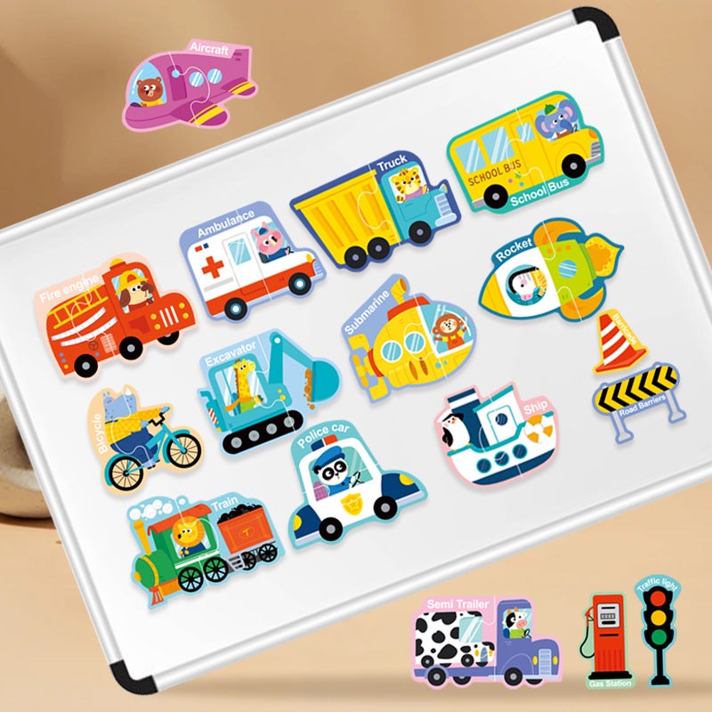 Children'S Magnetic Alphabet Colorful Abc Transportation Cognitive Patterns 26 Letters Learning Magnetic Sticker Toys - Image 5